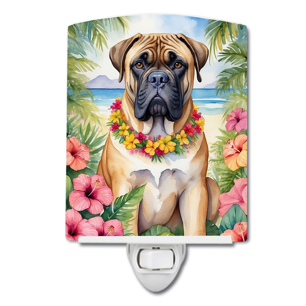 NEW Bullmastiff Luau Ceramic Night Light Compact, UL-Certified, Ideal for Bedroom, Bathroom, Nursery, Hallway, Kitchen, 6x4x3, M
