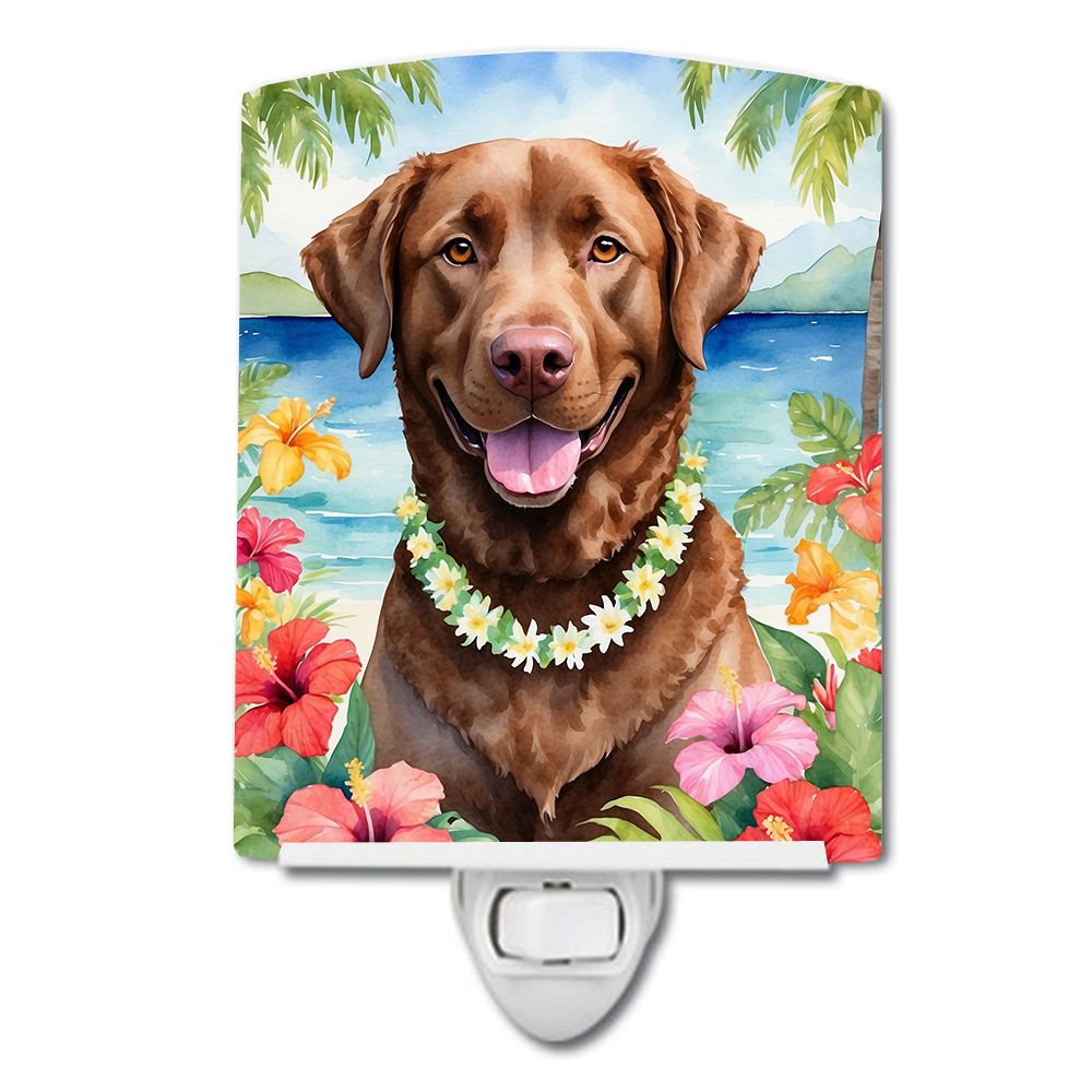 NEW Chesapeake Bay Retriever Luau Ceramic Night Light Compact, UL-Certified, Ideal for Bedroom, Bathroom, Nursery, Hallway, Kitc
