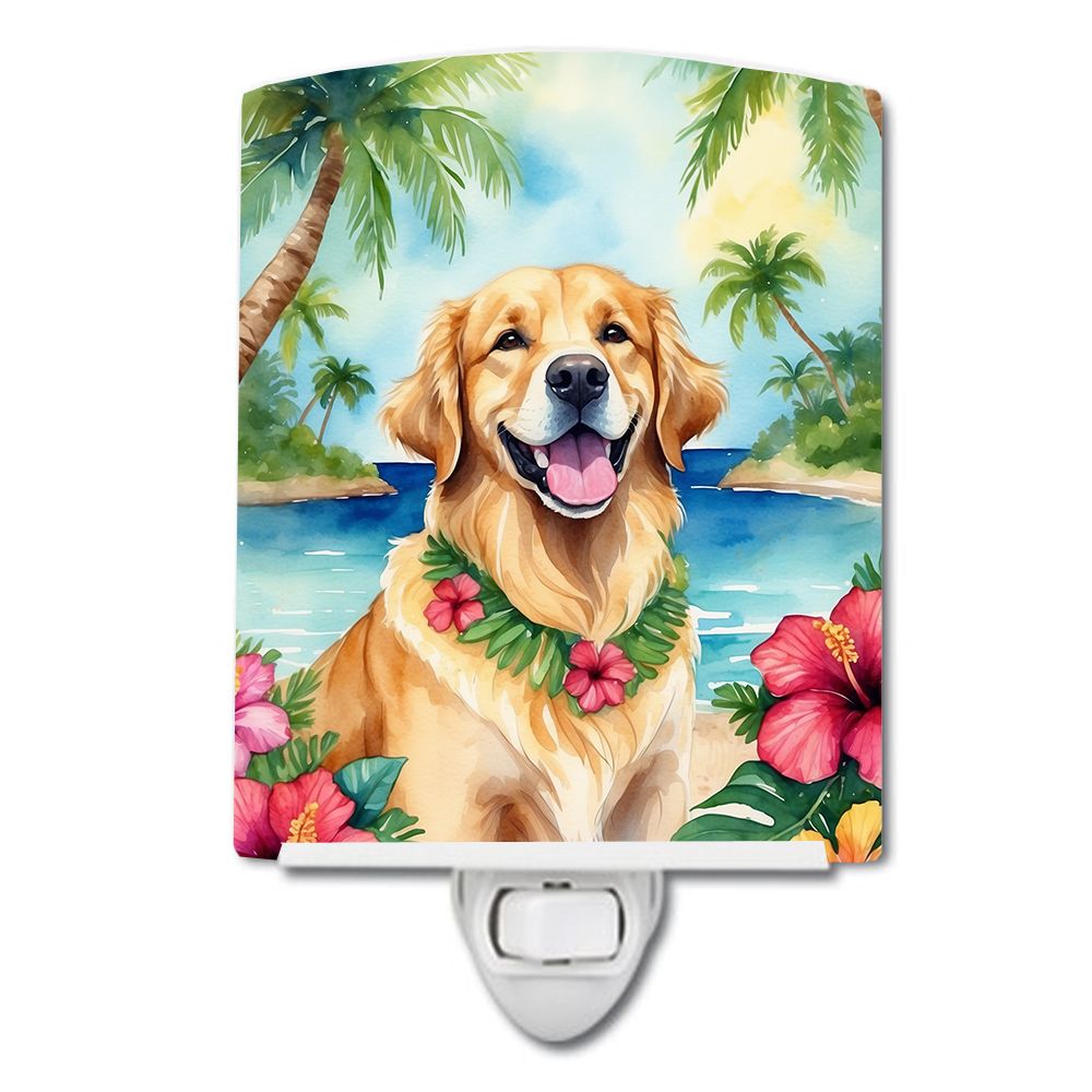 NEW Golden Retriever Luau Ceramic Night Light Compact, UL-Certified, Ideal for Bedroom, Bathroom, Nursery, Hallway, Kitchen, 6x4