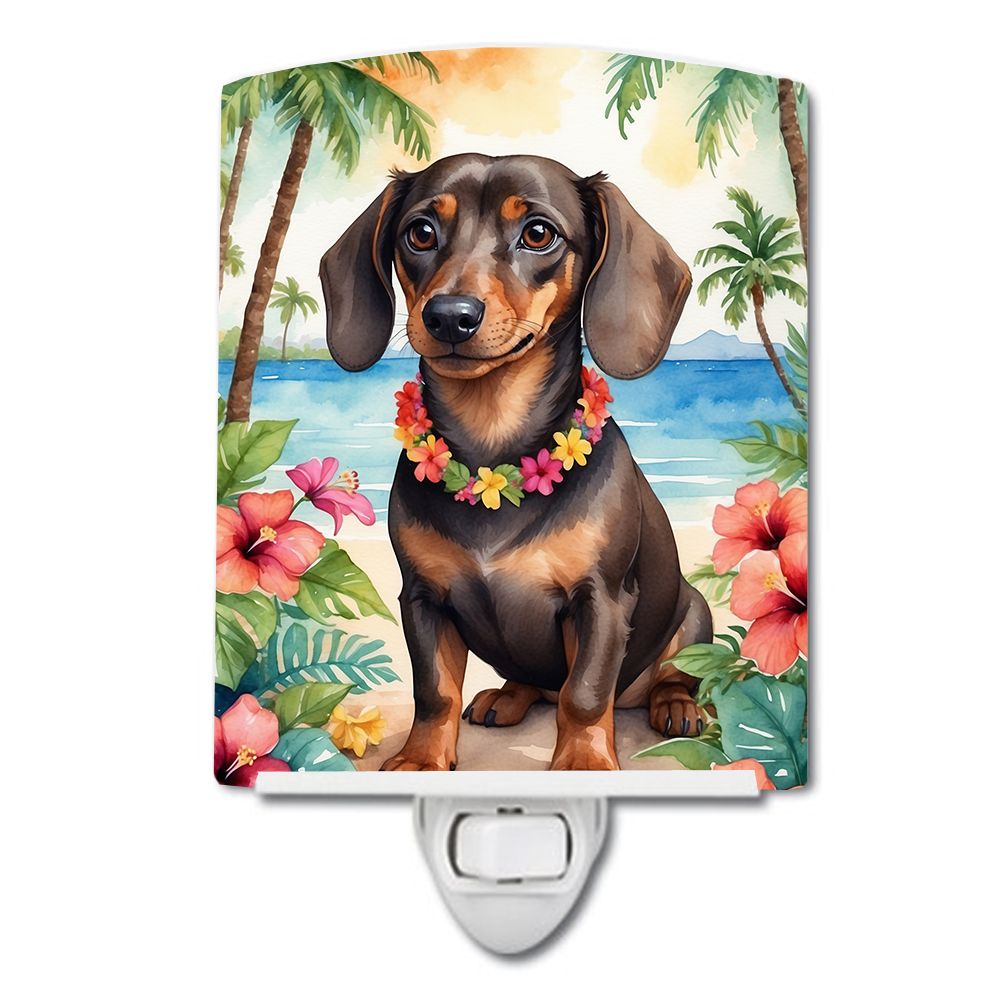 NEW Dachshund Luau Ceramic Night Light Compact, UL-Certified, Ideal for Bedroom, Bathroom, Nursery, Hallway, Kitchen, 6x4x3, Mul