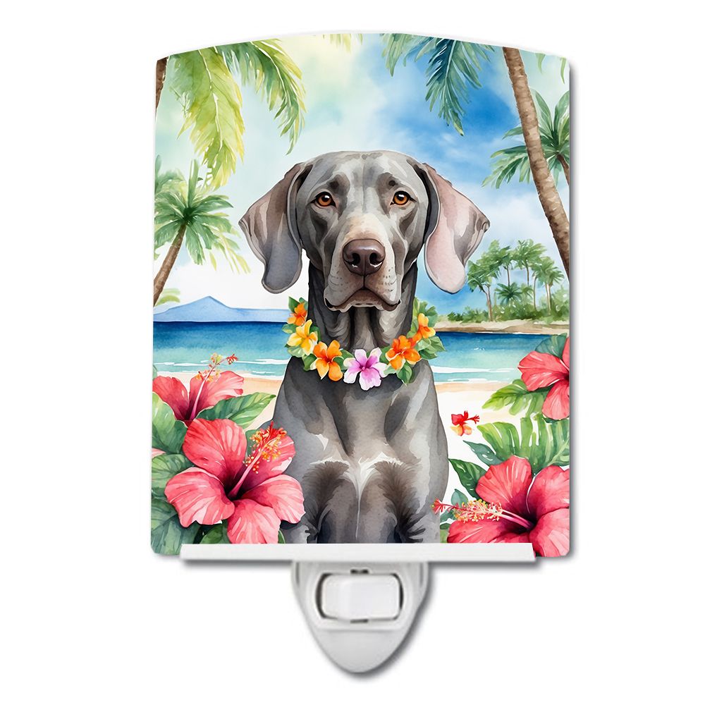 NEW Weimaraner Luau Ceramic Night Light Compact, UL-Certified, Ideal for Bedroom, Bathroom, Nursery, Hallway, Kitchen, 6x4x3, Mu