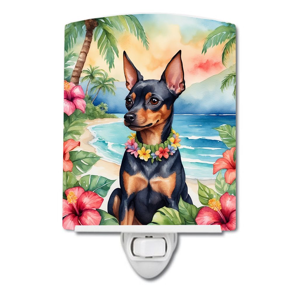 NEW Miniature Pinscher Luau Ceramic Night Light Compact, UL-Certified, Ideal for Bedroom, Bathroom, Nursery, Hallway, Kitchen, 6