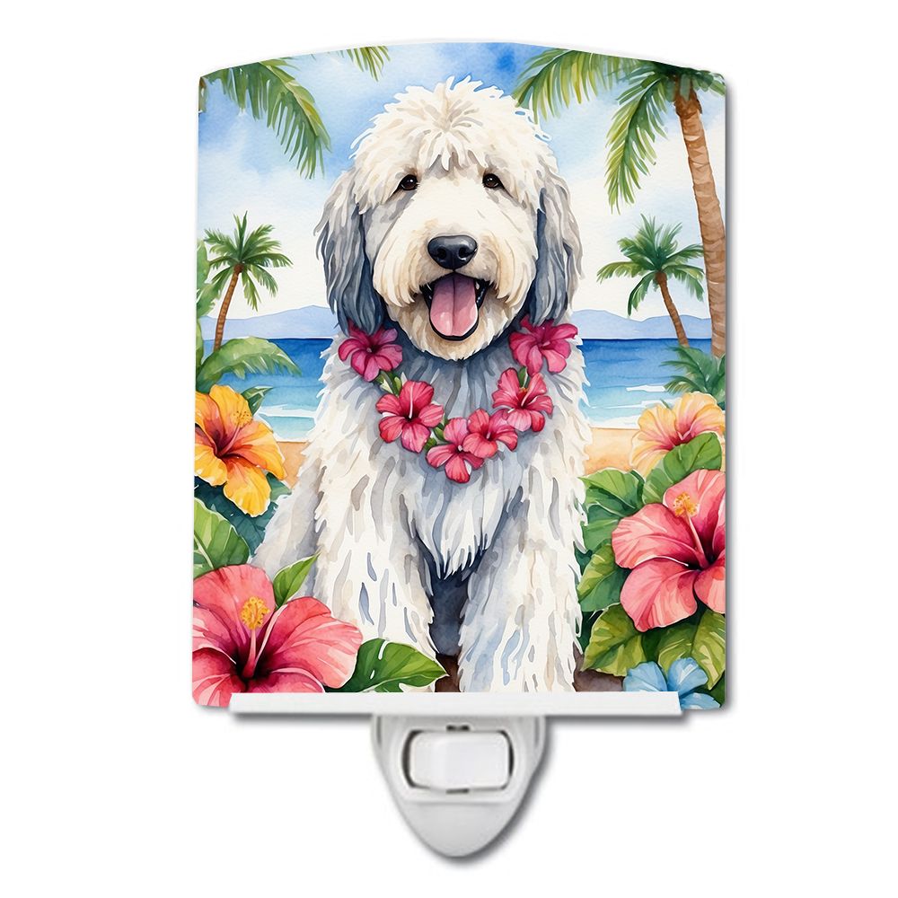 NEW Komondor Luau Ceramic Night Light Compact, UL-Certified, Ideal for Bedroom, Bathroom, Nursery, Hallway, Kitchen, 6x4x3, Mult