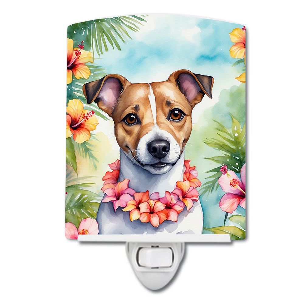 NEW Jack Russell Terrier Luau Ceramic Night Light Compact, UL-Certified, Ideal for Bedroom, Bathroom, Nursery, Hallway, Kitchen,