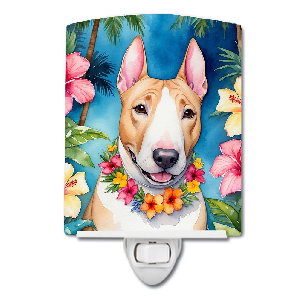 NEW English Bull Terrier Luau Ceramic Night Light Compact, UL-Certified, Ideal for Bedroom, Bathroom, Nursery, Hallway, Kitchen,