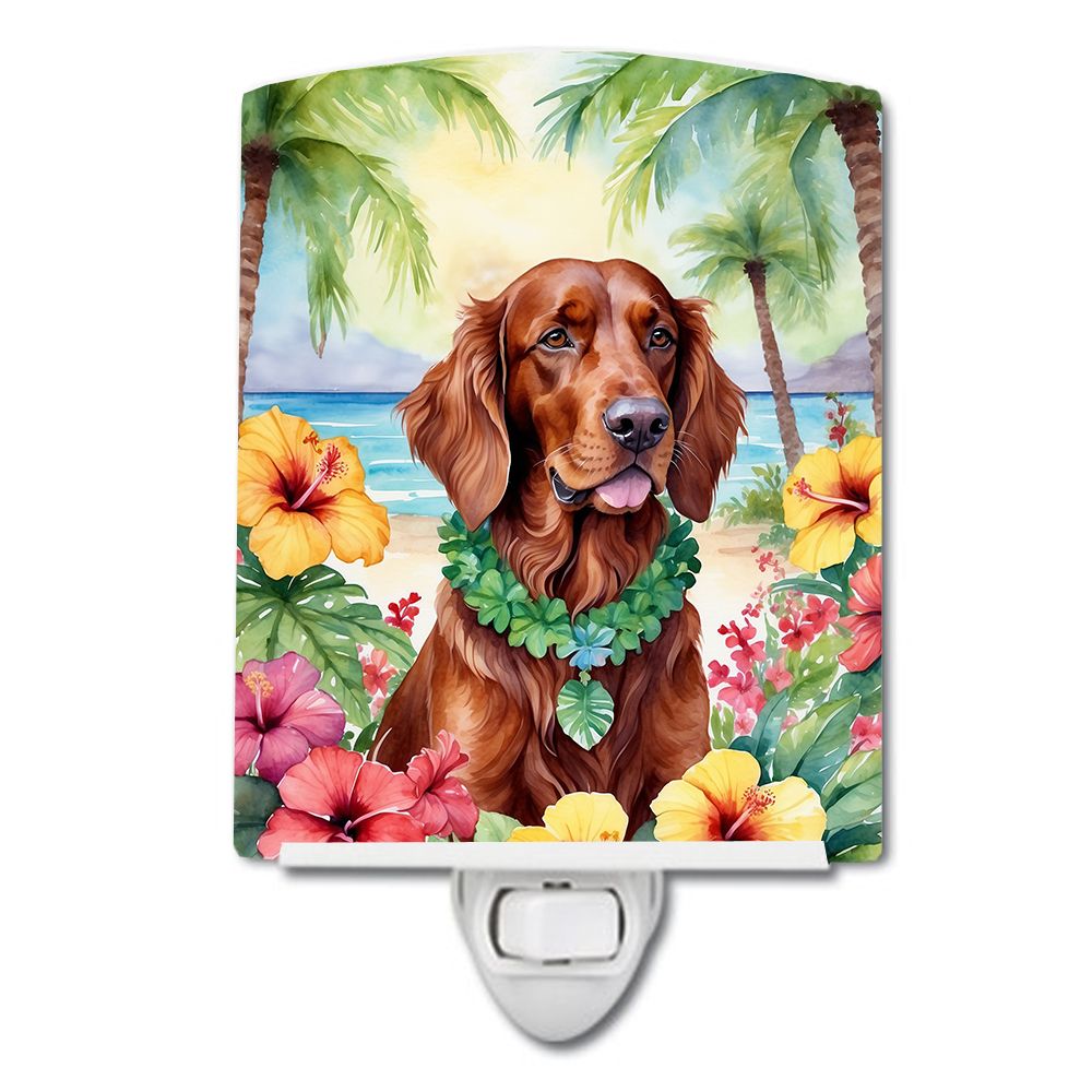 NEW Irish Setter Luau Ceramic Night Light Compact, UL-Certified, Ideal for Bedroom, Bathroom, Nursery, Hallway, Kitchen, 6x4x3, 