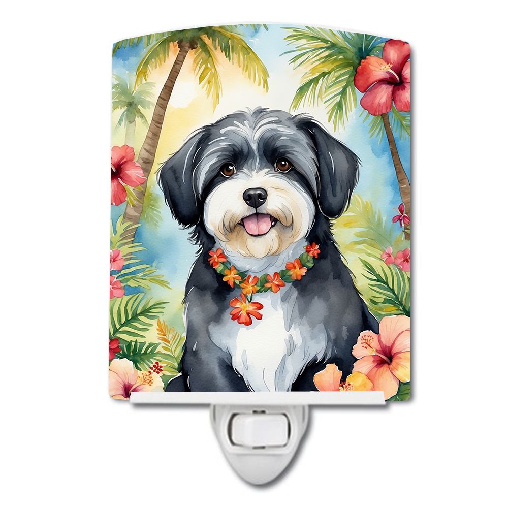 NEW Havanese Luau Ceramic Night Light Compact, UL-Certified, Ideal for Bedroom, Bathroom, Nursery, Hallway, Kitchen, 6x4x3, Mult