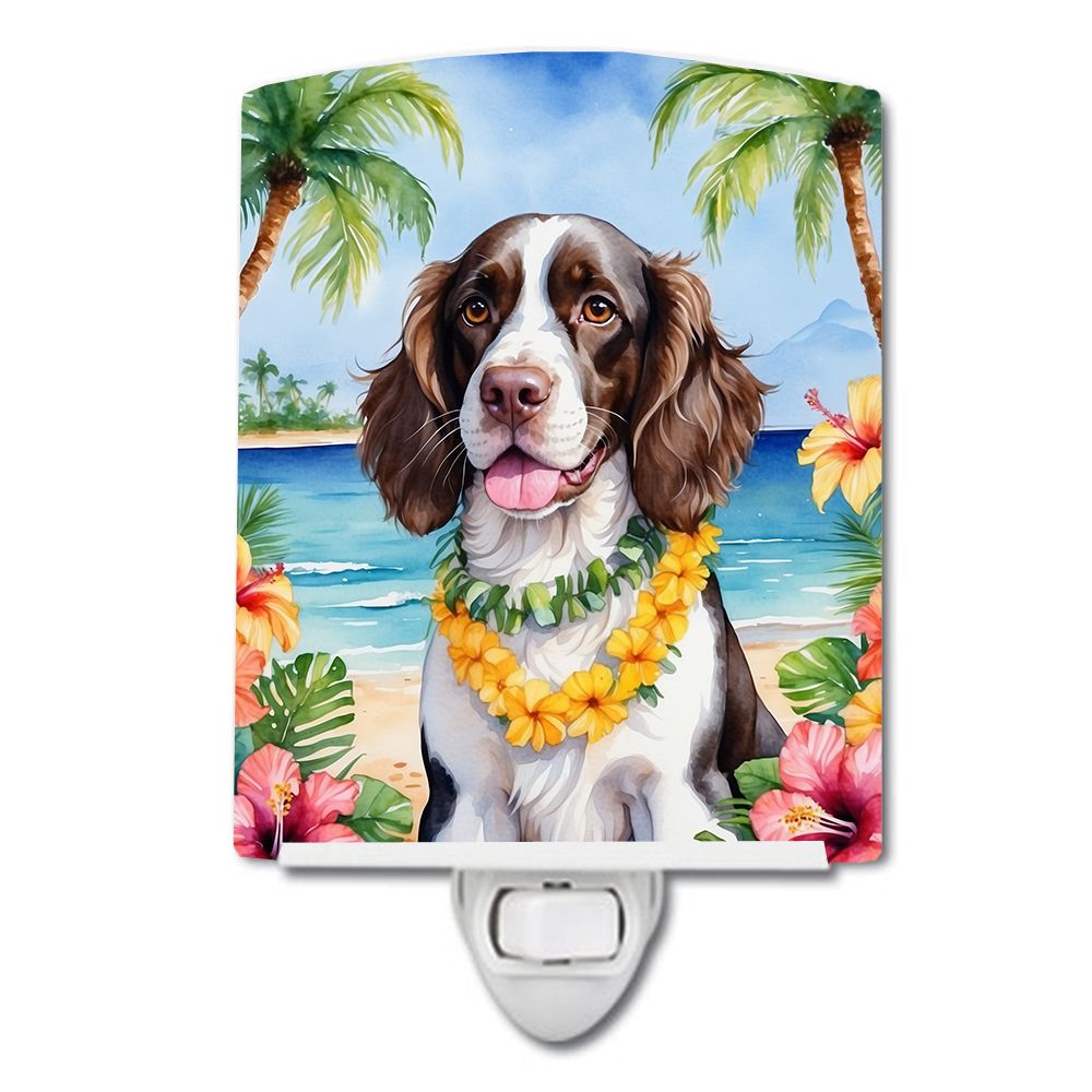NEW English Springer Spaniel Luau Ceramic Night Light Compact, UL-Certified, Ideal for Bedroom, Bathroom, Nursery, Hallway, Kitc