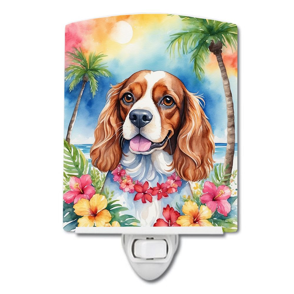 NEW Cavalier Spaniel Luau Ceramic Night Light Compact, UL-Certified, Ideal for Bedroom, Bathroom, Nursery, Hallway, Kitchen, 6x4