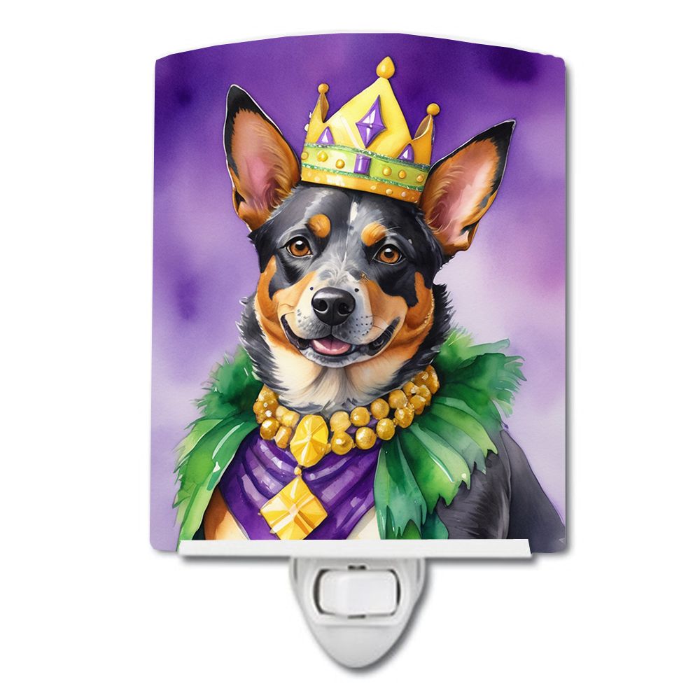 NEW Australian Cattle Dog King of Mardi Gras Ceramic Night Light Compact, UL-Certified, Ideal for Bedroom, Bathroom, Nursery, Ha