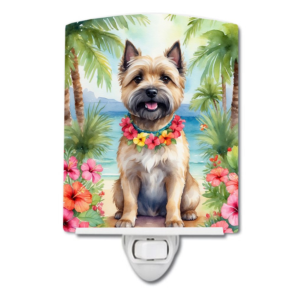 NEW Cairn Terrier Luau Ceramic Night Light Compact, UL-Certified, Ideal for Bedroom, Bathroom, Nursery, Hallway, Kitchen, 6x4x3,