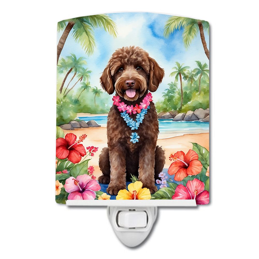 NEW Labradoodle Luau Ceramic Night Light Compact, UL-Certified, Ideal for Bedroom, Bathroom, Nursery, Hallway, Kitchen, 6x4x3, M