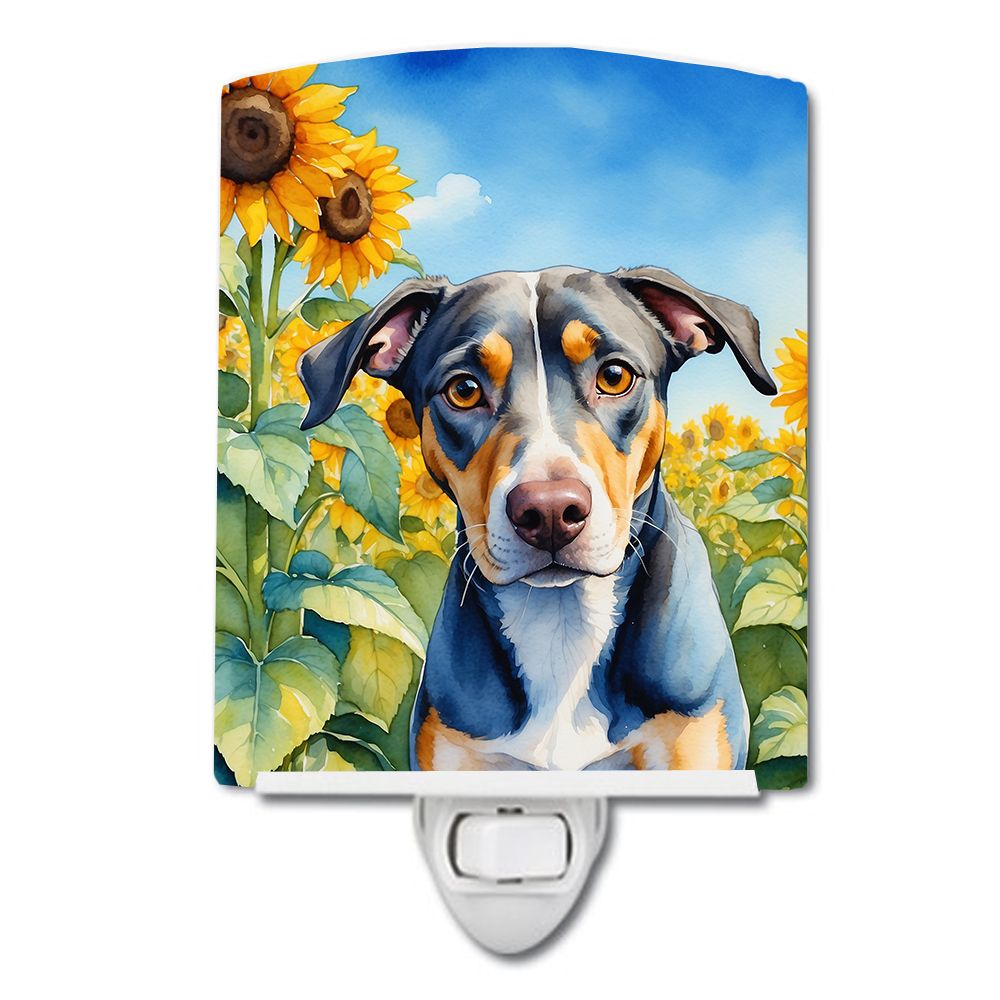 NEW Catahoula in Sunflowers Ceramic Night Light Compact, UL-Certified, Ideal for Bedroom, Bathroom, Nursery, Hallway, Kitchen, 6