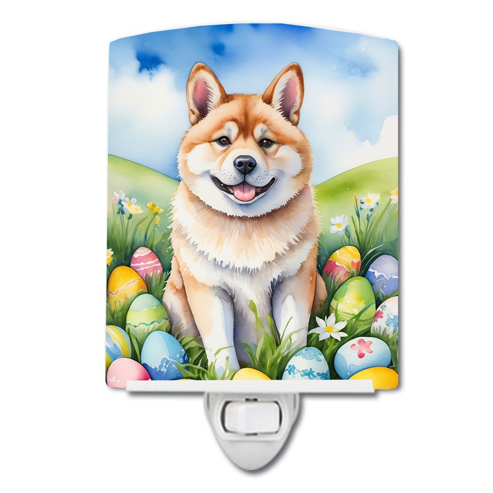 NEW Akita Easter Egg Hunt Ceramic Night Light Compact, UL-Certified, Ideal for Bedroom, Bathroom, Nursery, Hallway, Kitchen, 6x4
