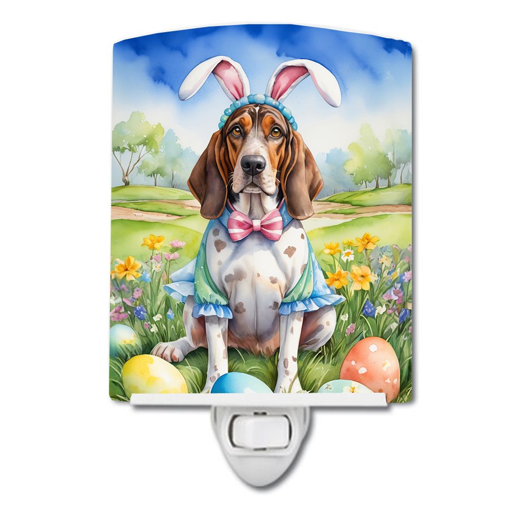 NEW American English Coonhound Easter Egg Hunt Ceramic Night Light Compact, UL-Certified, Ideal for Bedroom, Bathroom, Nursery, 