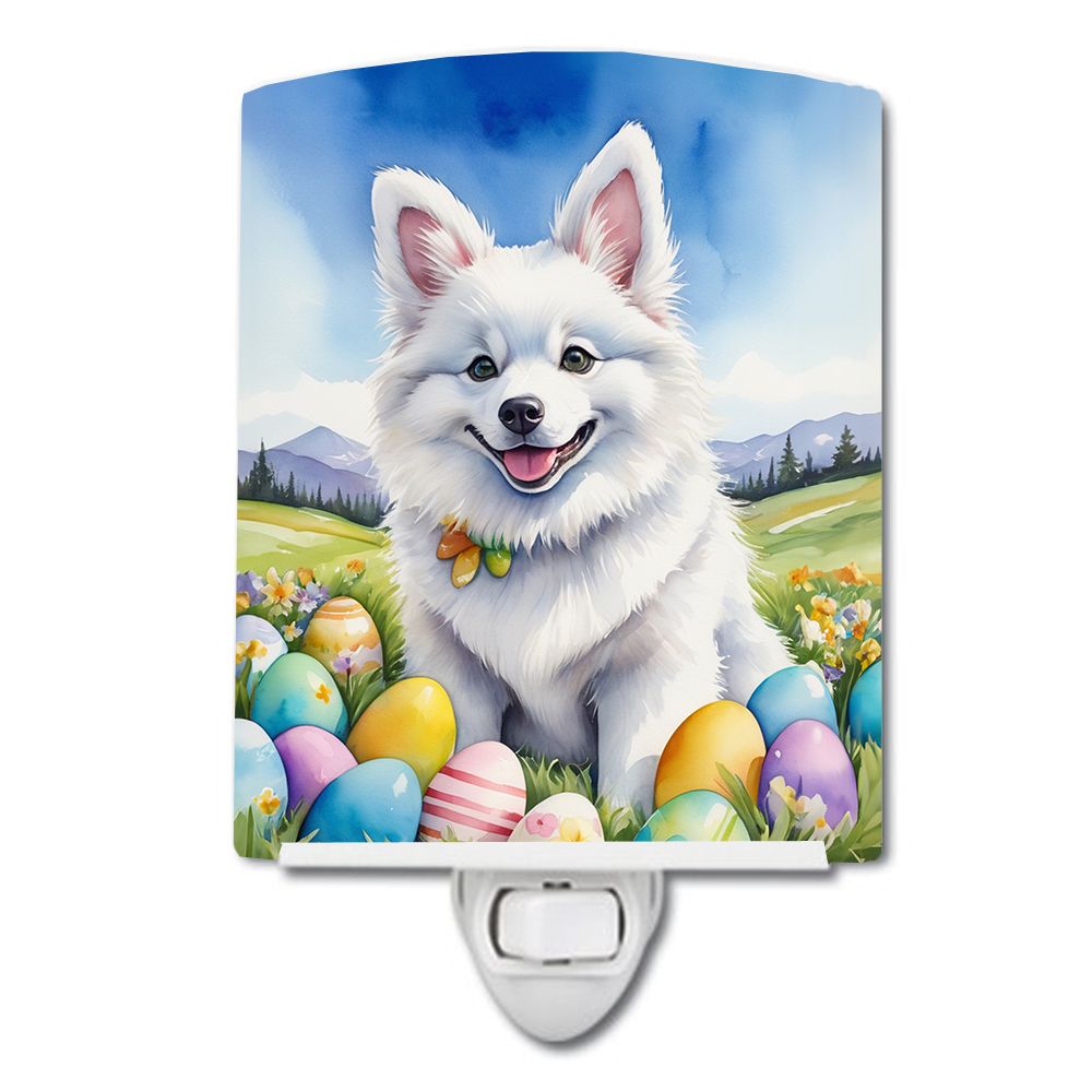 NEW American Eskimo Easter Egg Hunt Ceramic Night Light Compact, UL-Certified, Ideal for Bedroom, Bathroom, Nursery, Hallway, Ki