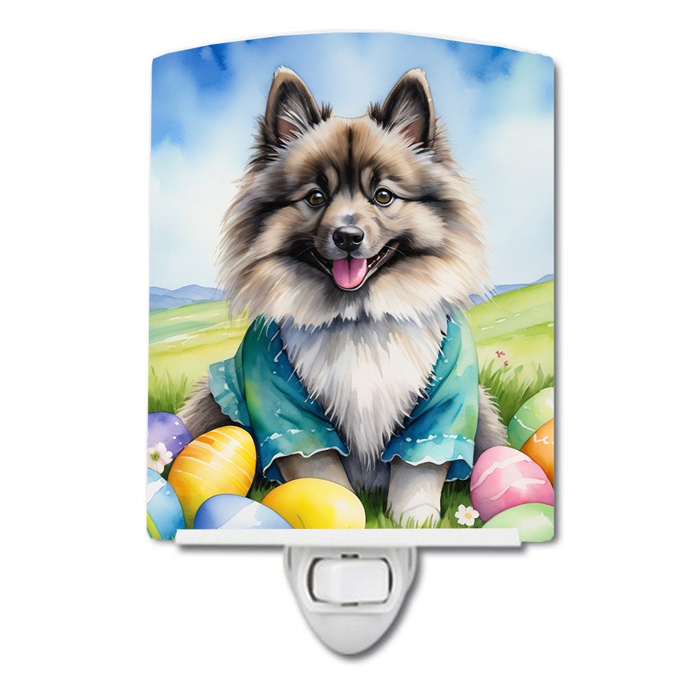 NEW Keeshond Easter Egg Hunt Ceramic Night Light Compact, UL-Certified, Ideal for Bedroom, Bathroom, Nursery, Hallway, Kitchen, 