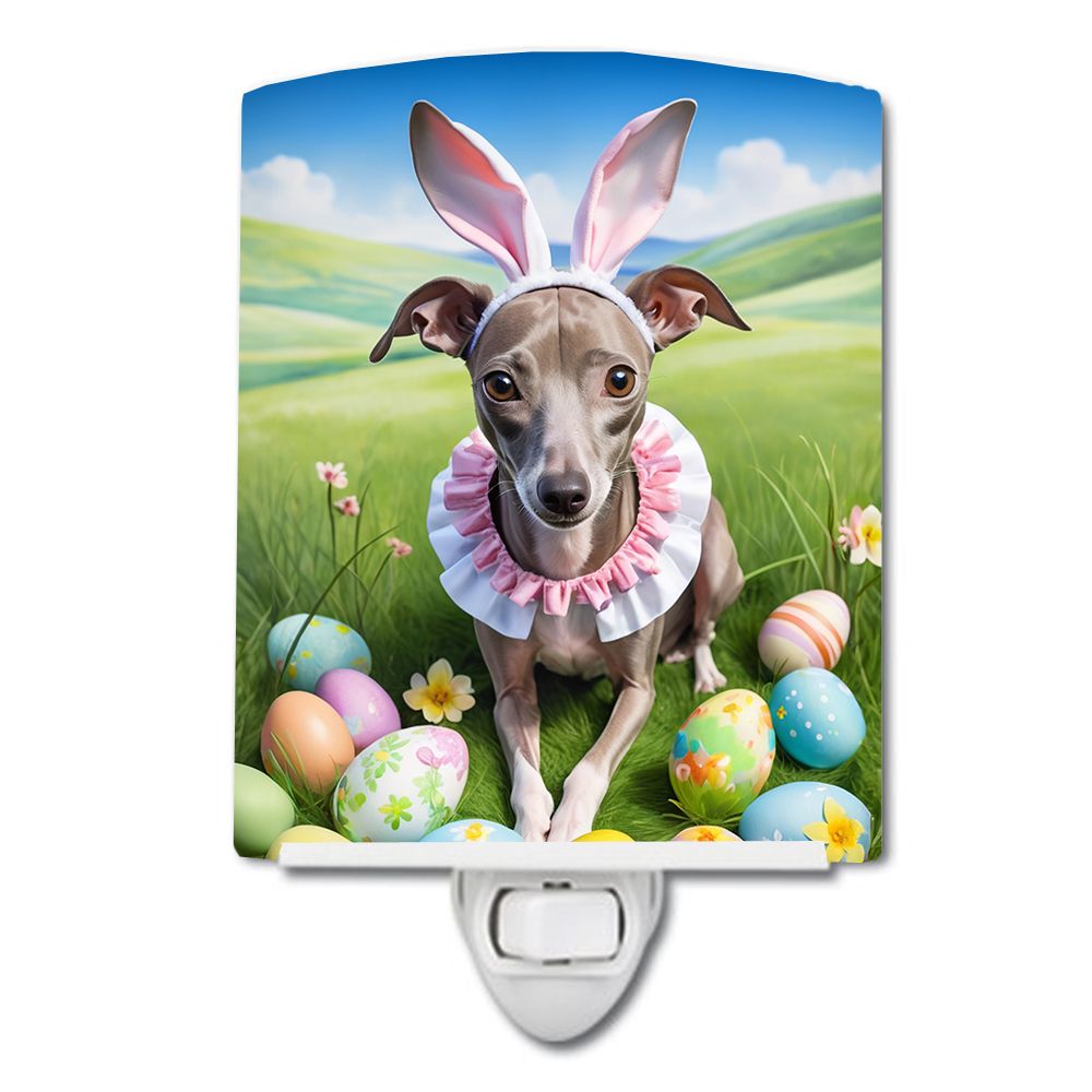 NEW Italian Greyhound Easter Egg Hunt Ceramic Night Light Compact, UL-Certified, Ideal for Bedroom, Bathroom, Nursery, Hallway, 