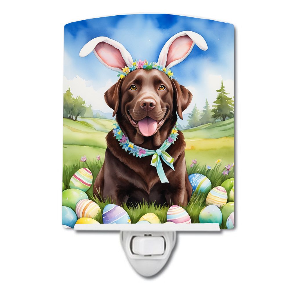 NEW Chocolate Labrador Retriever Easter Egg Hunt Ceramic Night Light Compact, UL-Certified, Ideal for Bedroom, Bathroom, Nursery
