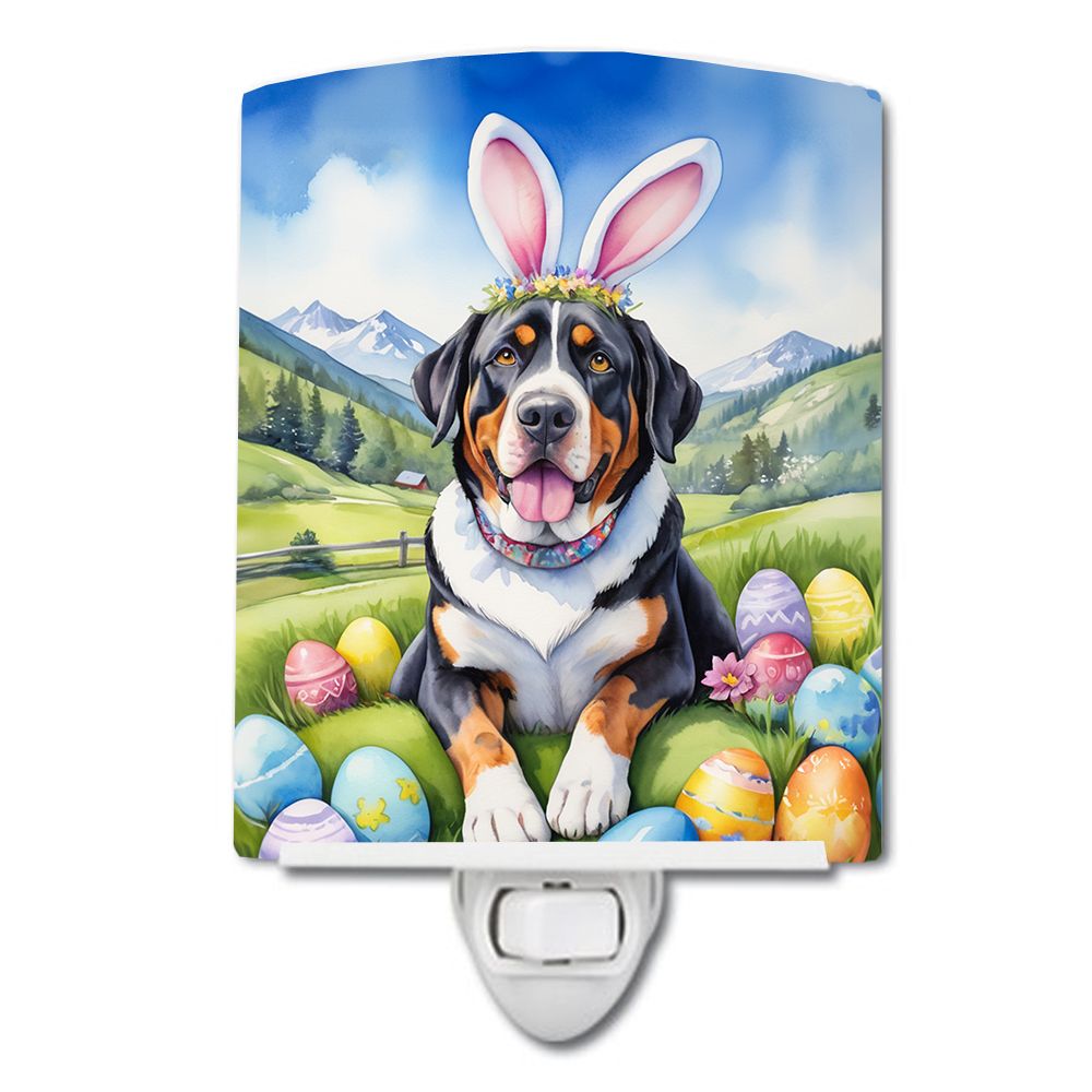 NEW Greater Swiss Mountain Dog Easter Egg Hunt Ceramic Night Light Compact, UL-Certified, Ideal for Bedroom, Bathroom, Nursery, 