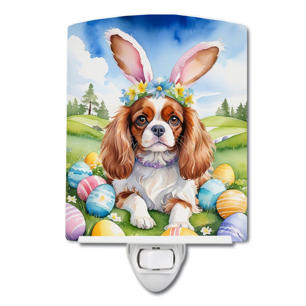 NEW Cavalier Spaniel Easter Egg Hunt Ceramic Night Light Compact, UL-Certified, Ideal for Bedroom, Bathroom, Nursery, Hallway, K