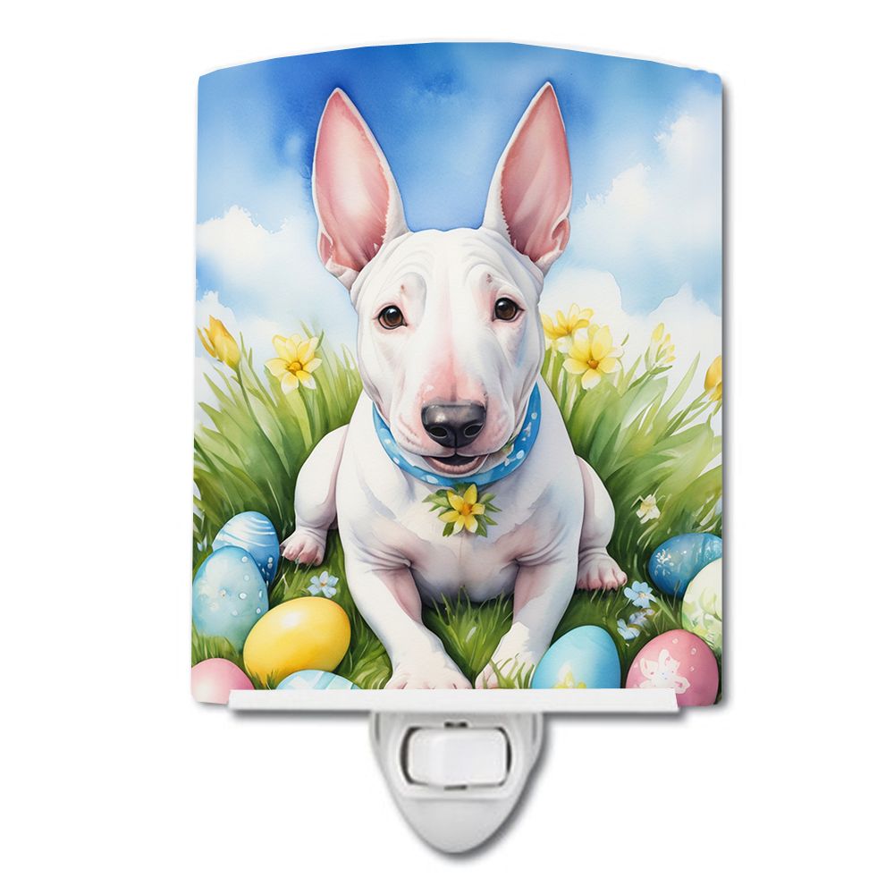 NEW English Bull Terrier Easter Egg Hunt Ceramic Night Light Compact, UL-Certified, Ideal for Bedroom, Bathroom, Nursery, Hallwa