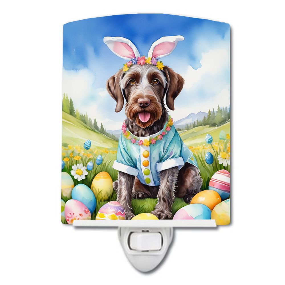 NEW German Wirehaired Pointer Easter Egg Hunt Ceramic Night Light Compact, UL-Certified, Ideal for Bedroom, Bathroom, Nursery, H