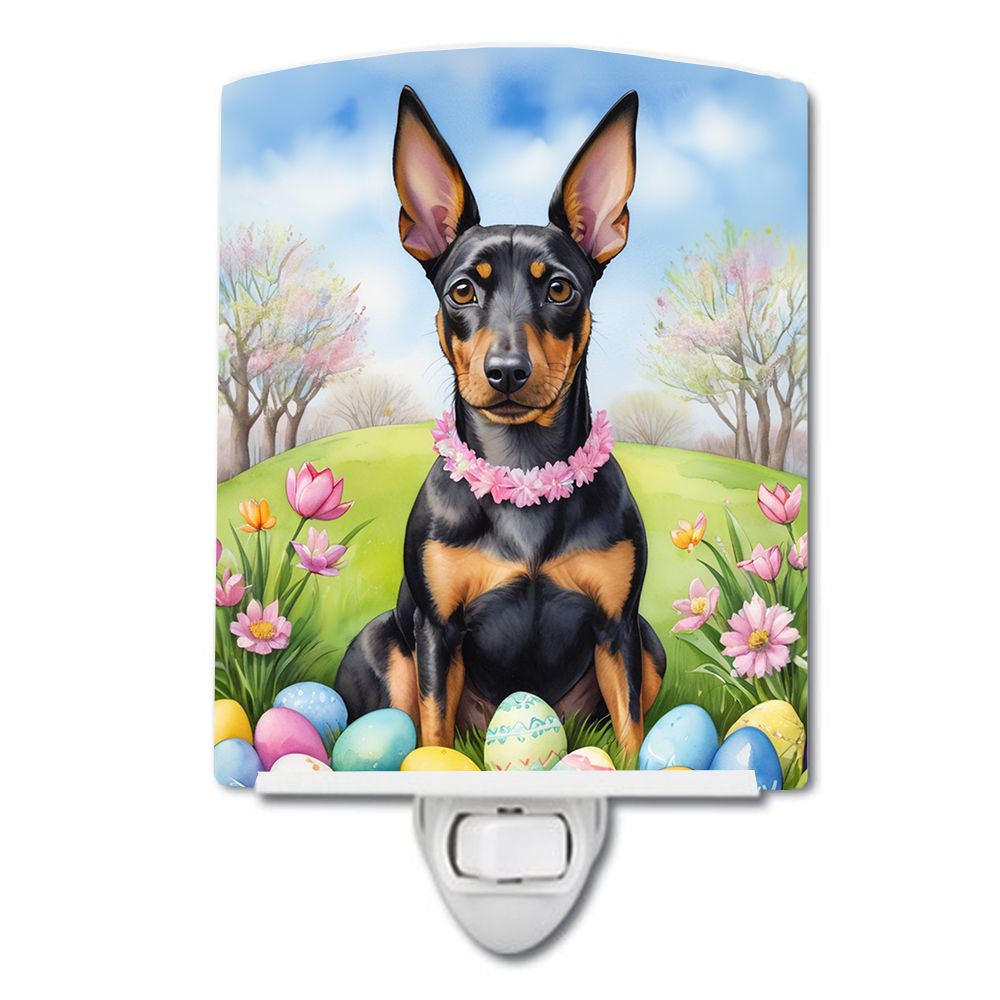 NEW Manchester Terrier Easter Egg Hunt Ceramic Night Light Compact, UL-Certified, Ideal for Bedroom, Bathroom, Nursery, Hallway,