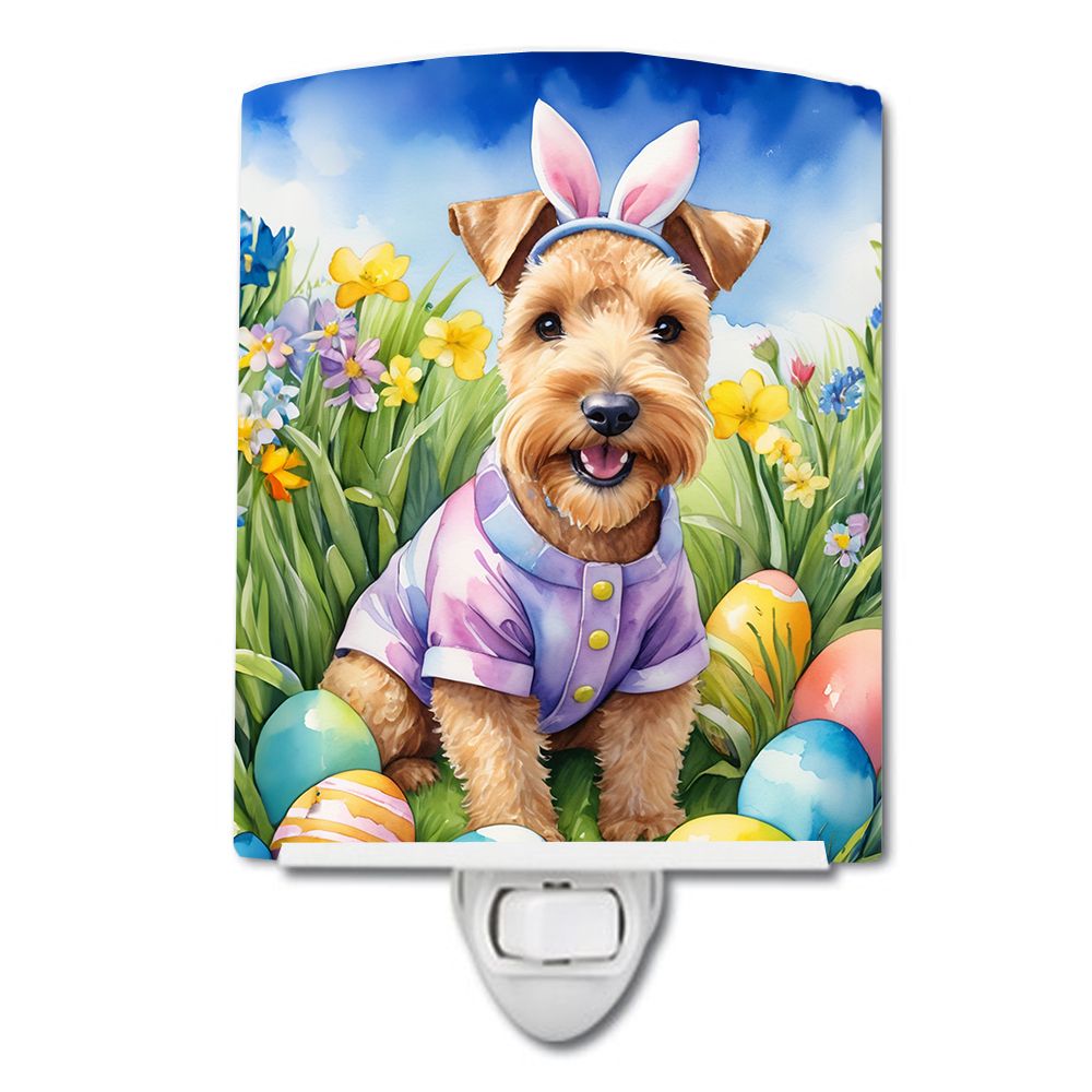 NEW Lakeland Terrier Easter Egg Hunt Ceramic Night Light Compact, UL-Certified, Ideal for Bedroom, Bathroom, Nursery, Hallway, K