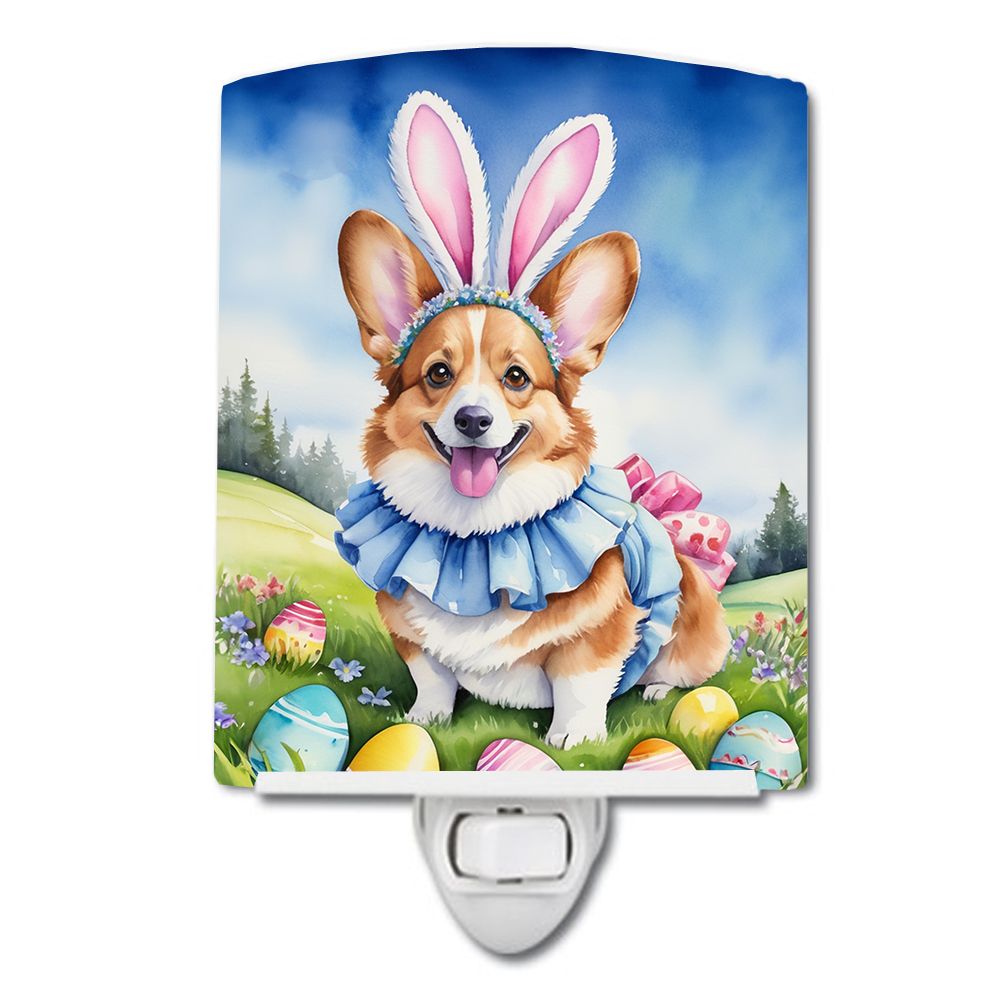 NEW Corgi Easter Egg Hunt Ceramic Night Light Compact, UL-Certified, Ideal for Bedroom, Bathroom, Nursery, Hallway, Kitchen, 6x4