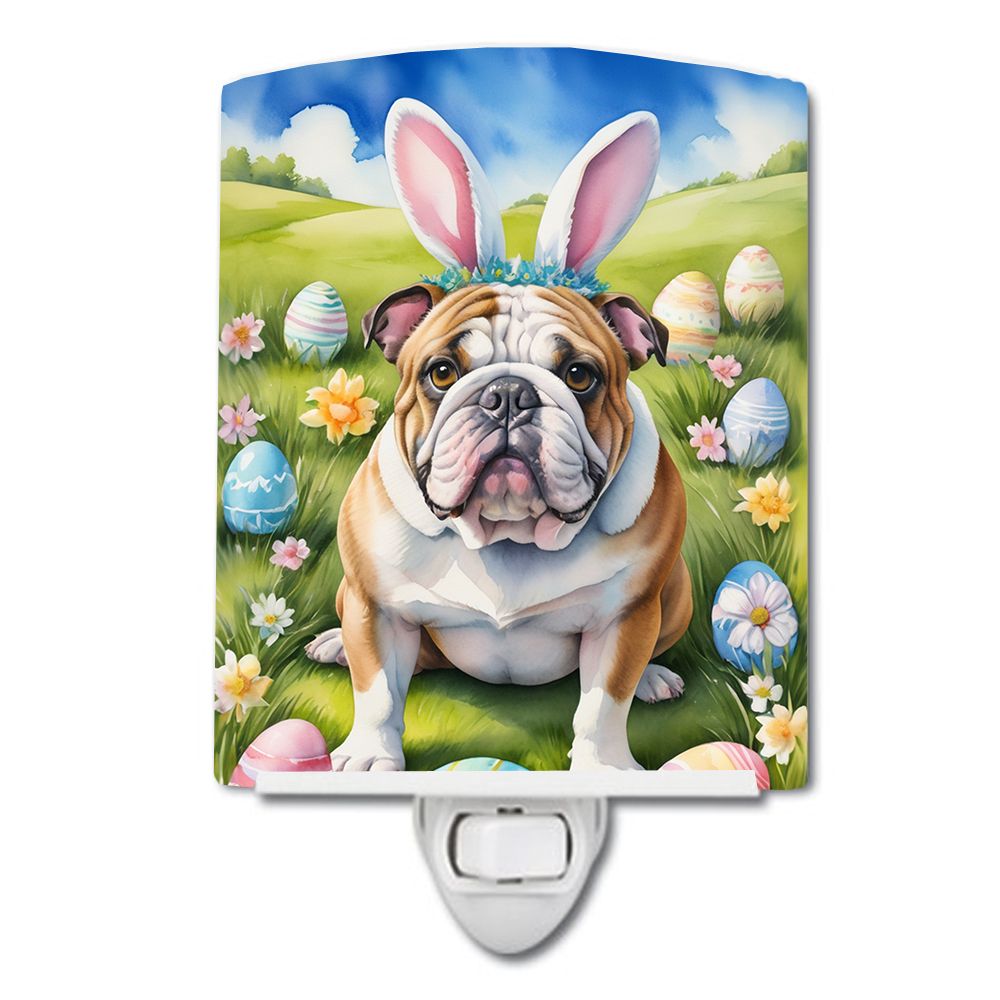 NEW English Bulldog Easter Egg Hunt Ceramic Night Light Compact, UL-Certified, Ideal for Bedroom, Bathroom, Nursery, Hallway, Ki