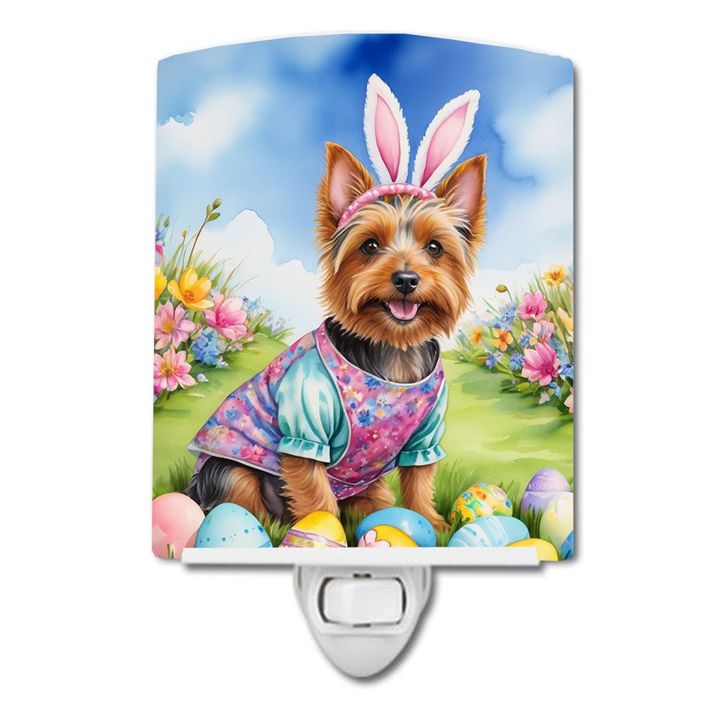 NEW Australian Terrier Easter Egg Hunt Ceramic Night Light Compact, UL-Certified, Ideal for Bedroom, Bathroom, Nursery, Hallway,