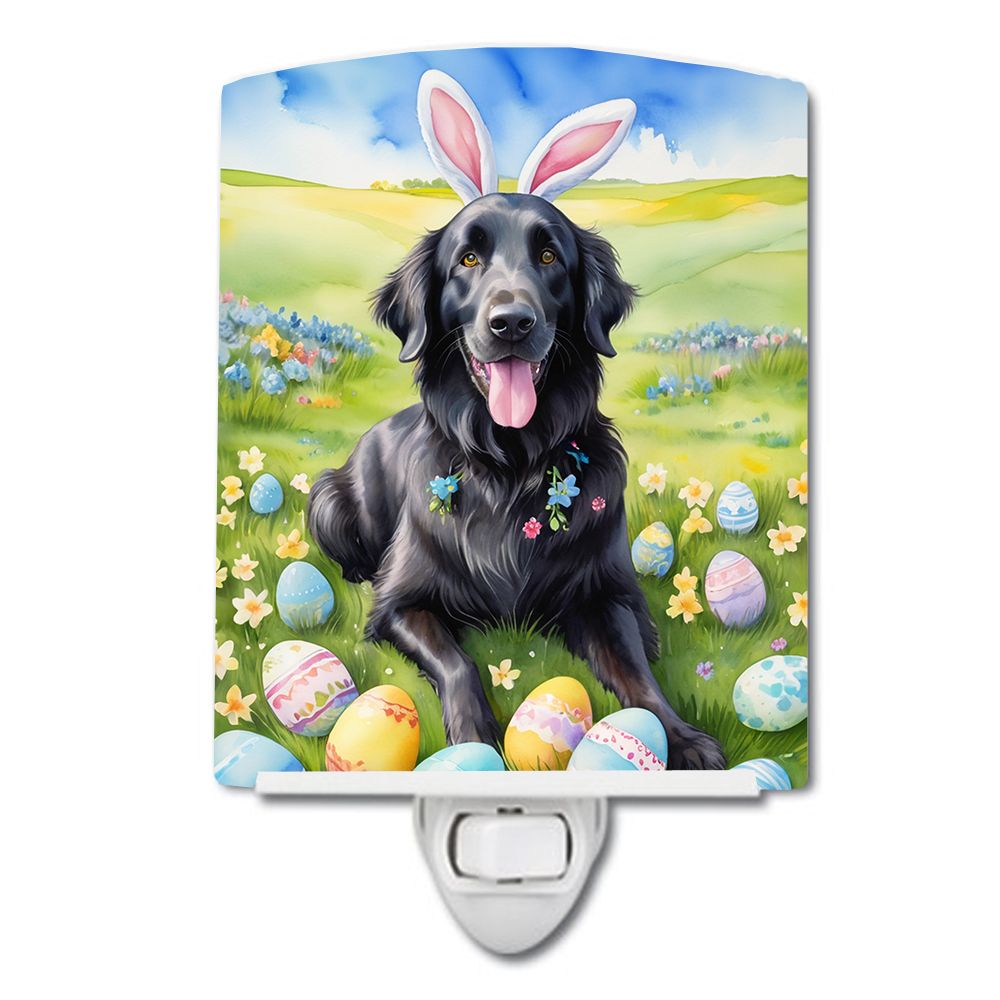 NEW Flat-Coated Retriever Easter Egg Hunt Ceramic Night Light Compact, UL-Certified, Ideal for Bedroom, Bathroom, Nursery, Hallw