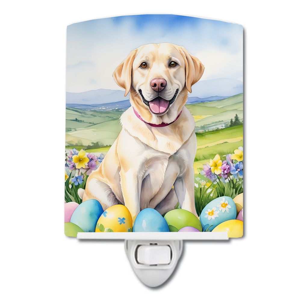 NEW Yellow Labrador Retriever Easter Egg Hunt Ceramic Night Light Compact, UL-Certified, Ideal for Bedroom, Bathroom, Nursery, H