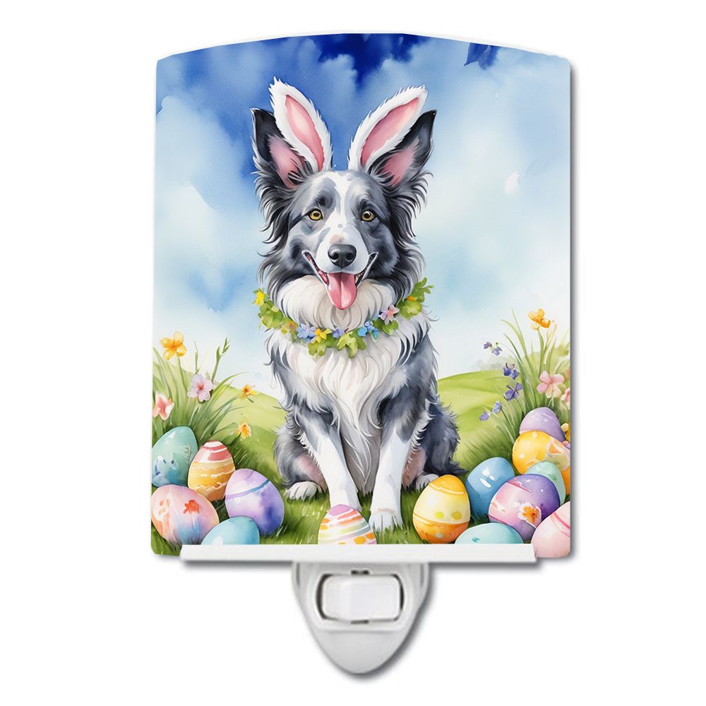 NEW Border Collie Easter Egg Hunt Ceramic Night Light Compact, UL-Certified, Ideal for Bedroom, Bathroom, Nursery, Hallway, Kitc