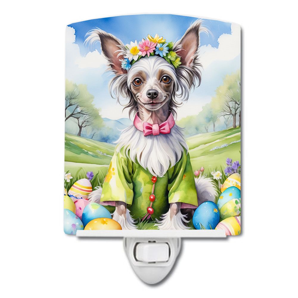NEW Chinese Crested Easter Egg Hunt Ceramic Night Light Compact, UL-Certified, Ideal for Bedroom, Bathroom, Nursery, Hallway, Ki
