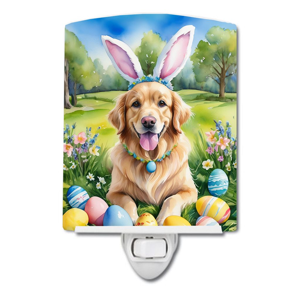 NEW Golden Retriever Easter Egg Hunt Ceramic Night Light Compact, UL-Certified, Ideal for Bedroom, Bathroom, Nursery, Hallway, K