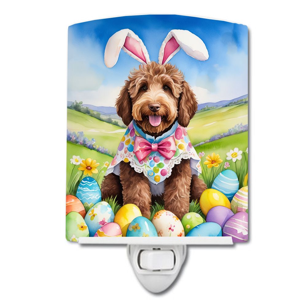 NEW Labradoodle Easter Egg Hunt Ceramic Night Light Compact, UL-Certified, Ideal for Bedroom, Bathroom, Nursery, Hallway, Kitche