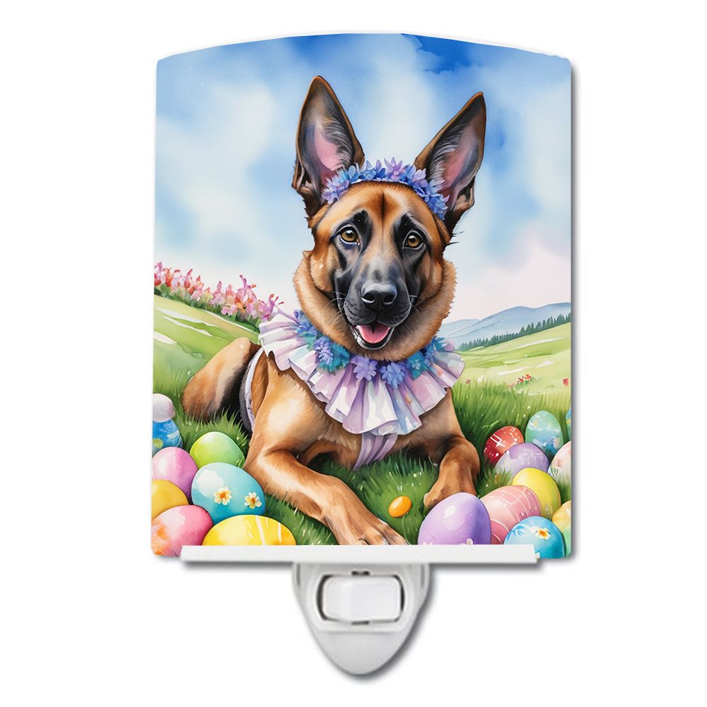 NEW Belgian Malinois Easter Egg Hunt Ceramic Night Light Compact, UL-Certified, Ideal for Bedroom, Bathroom, Nursery, Hallway, K