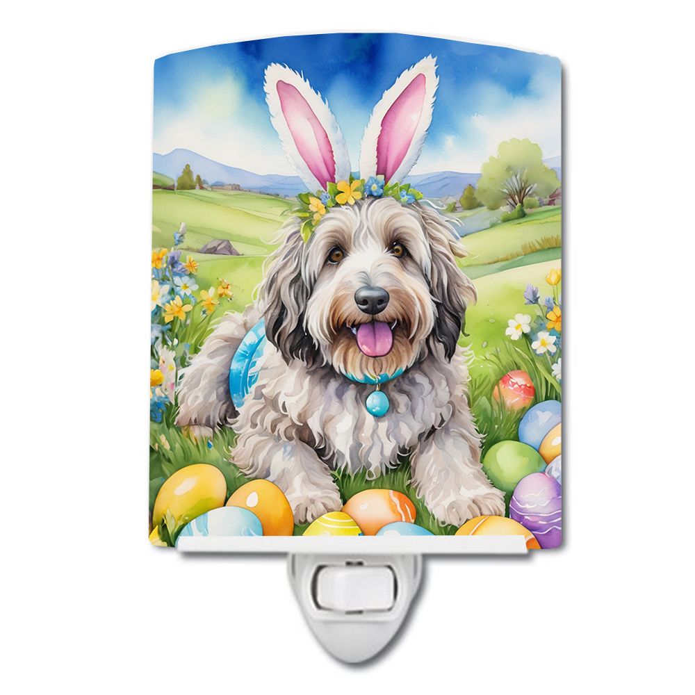 NEW Bergamasco Sheepdog Easter Egg Hunt Ceramic Night Light Compact, UL-Certified, Ideal for Bedroom, Bathroom, Nursery, Hallway