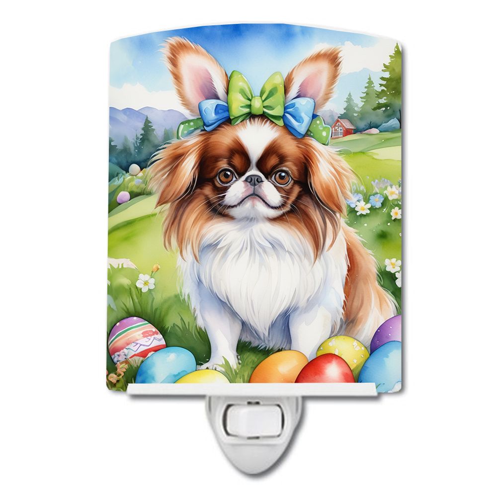 NEW Japanese Chin Easter Egg Hunt Ceramic Night Light Compact, UL-Certified, Ideal for Bedroom, Bathroom, Nursery, Hallway, Kitc