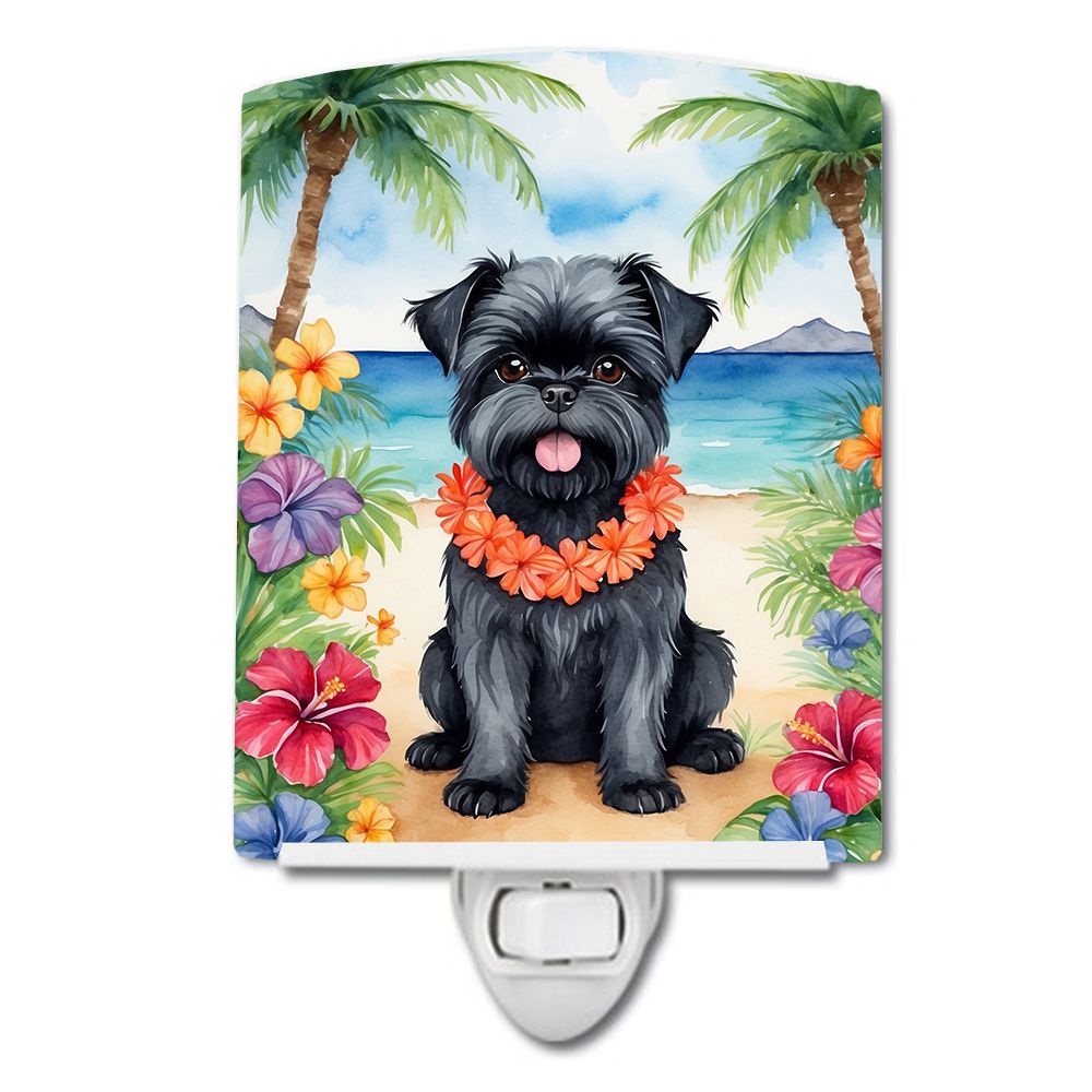 NEW Affenpinscher Luau Ceramic Night Light Compact, UL-Certified, Ideal for Bedroom, Bathroom, Nursery, Hallway, Kitchen, 6x4x3,