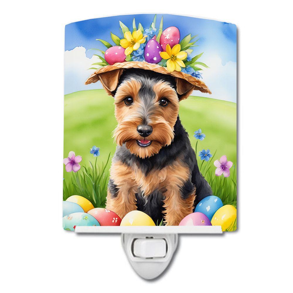 NEW Welsh Terrier Easter Egg Hunt Ceramic Night Light Compact, UL-Certified, Ideal for Bedroom, Bathroom, Nursery, Hallway, Kitc