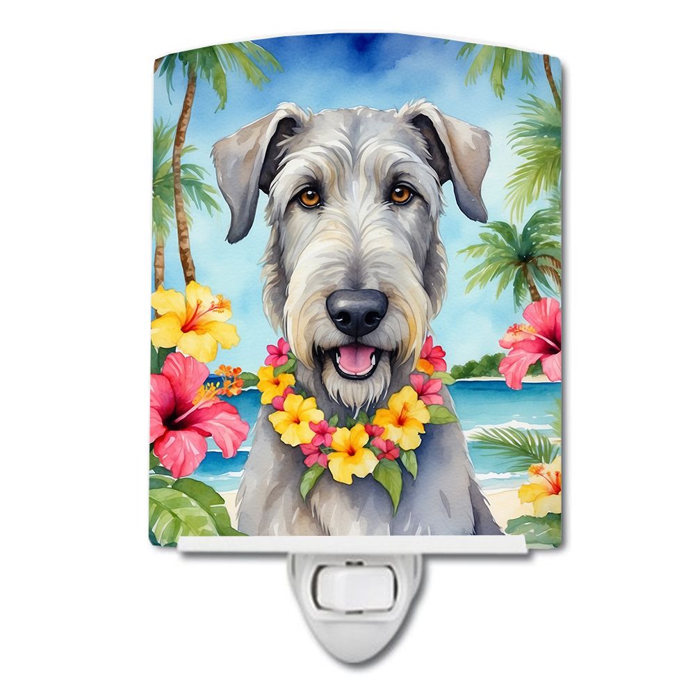 NEW Irish Wolfhound Luau Ceramic Night Light Compact, UL-Certified, Ideal for Bedroom, Bathroom, Nursery, Hallway, Kitchen, 6x4x