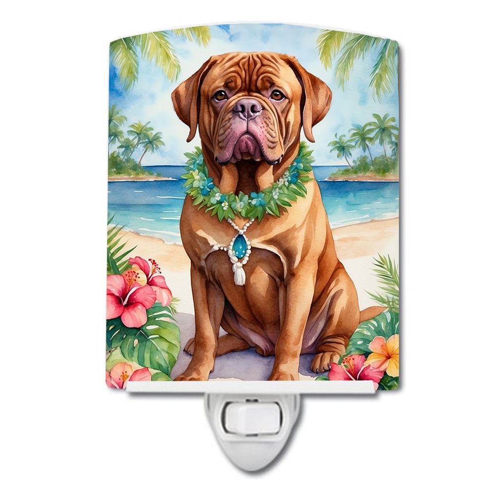 NEW Dogue de Bordeaux Luau Ceramic Night Light Compact, UL-Certified, Ideal for Bedroom, Bathroom, Nursery, Hallway, Kitchen, 6x