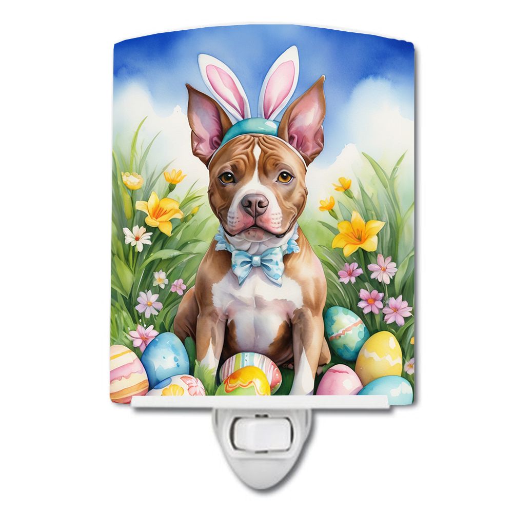 NEW Pit Bull Terrier Easter Egg Hunt Ceramic Night Light Compact, UL-Certified, Ideal for Bedroom, Bathroom, Nursery, Hallway, K