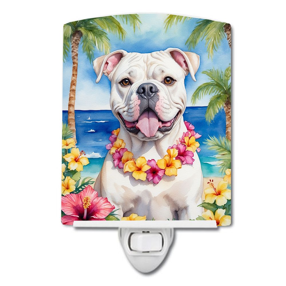 NEW American Bulldog Luau Ceramic Night Light Compact, UL-Certified, Ideal for Bedroom, Bathroom, Nursery, Hallway, Kitchen, 6x4