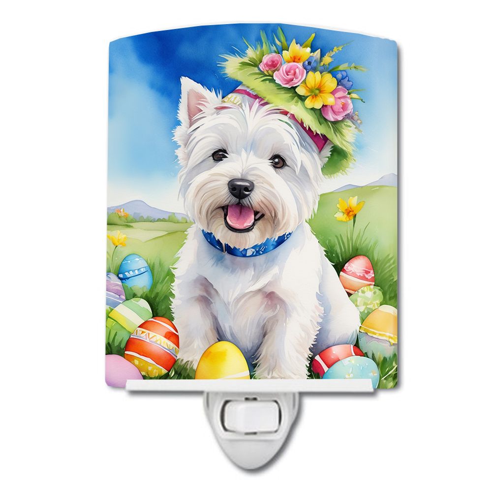 NEW Westie Easter Egg Hunt Ceramic Night Light Compact, UL-Certified, Ideal for Bedroom, Bathroom, Nursery, Hallway, Kitchen, 6x
