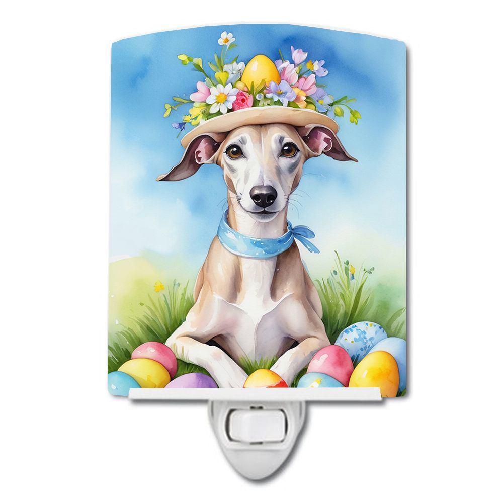 NEW Whippet Easter Egg Hunt Ceramic Night Light Compact, UL-Certified, Ideal for Bedroom, Bathroom, Nursery, Hallway, Kitchen, 6