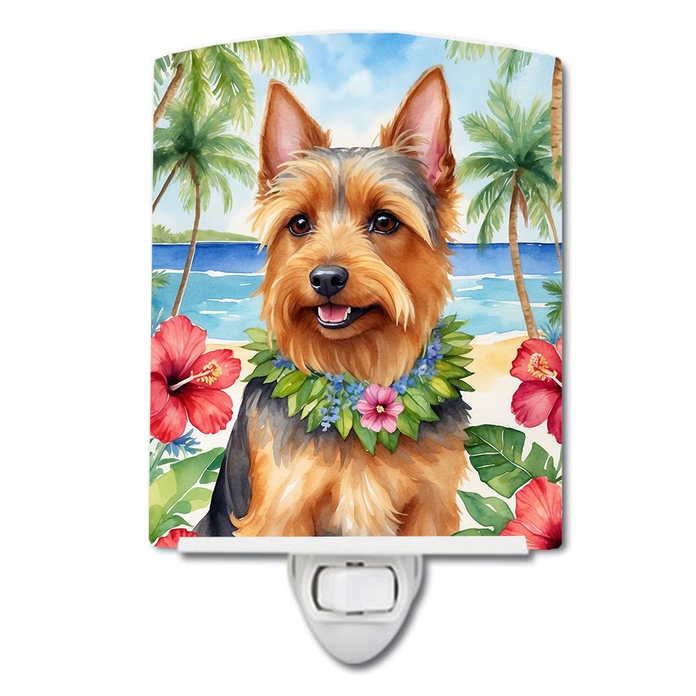 NEW Australian Terrier Luau Ceramic Night Light Compact, UL-Certified, Ideal for Bedroom, Bathroom, Nursery, Hallway, Kitchen, 6